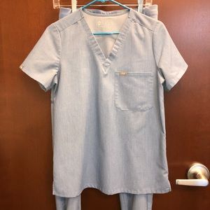 FIGS Limited Edition Heather Indigo, Small top and Joggers